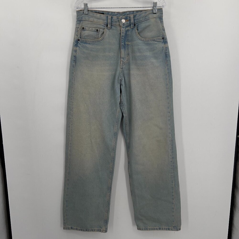 ZARA Women's Acid Wash‎ High Waist Straight Jeans 29